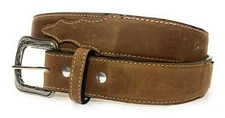 MEN'S WESTERN LEATHER BELT. COWBOY RODEO NUBUCK LEATHER BELT , Cinto Vaquero