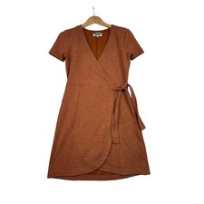 Madewell Short Sleeve Side-Tie Dress size XS Orange
