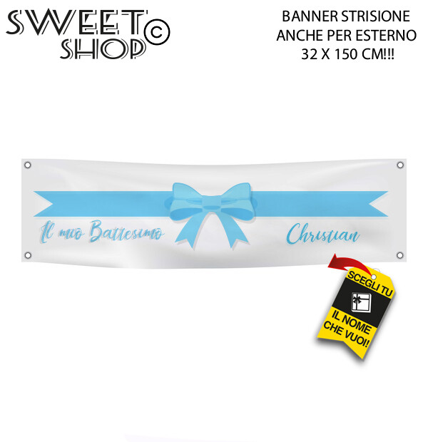BANNER STRISCIONE BATTESIMO - Mongolfiera Colori Pastello - CON IL TUO – GLOBAL PUBBLICITÀ - Foto 3