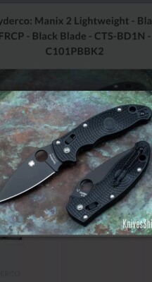 Spyderco Manix 2 FRCP Lightweight CTS BD1N, Black BRAND NEW 