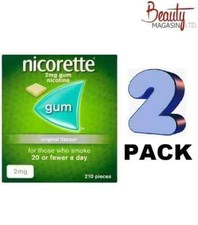 2 PACK Nicorette ORIGINAL Chewing Gum, 2 mg, 210 Pieces