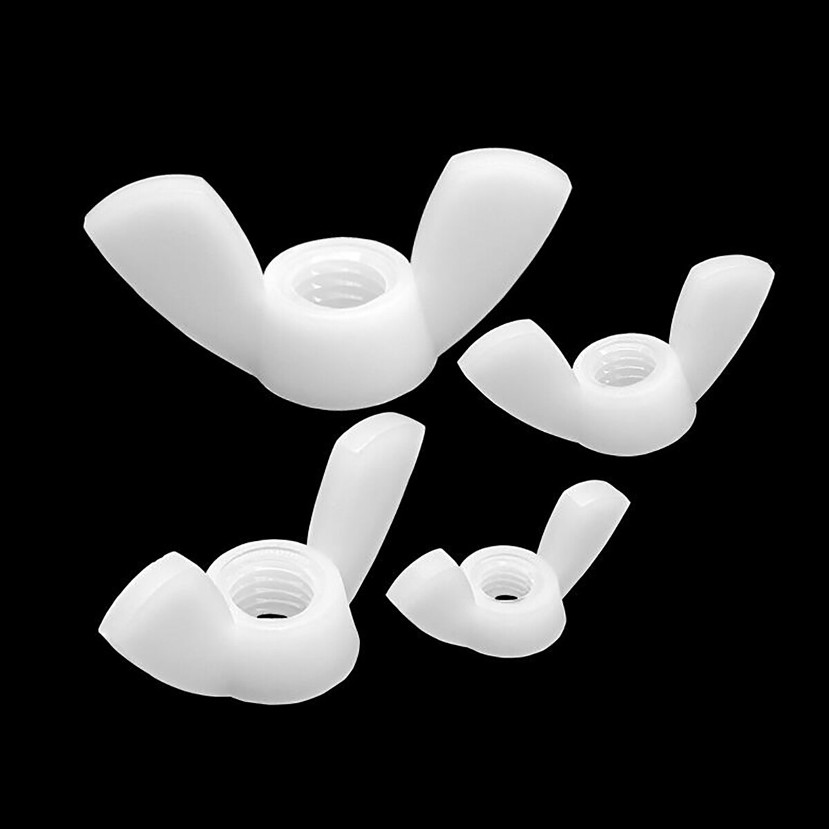 White Plastic Nylon Wing Nuts Butterfly Nut to Fit Screw Bolts M3/4/5/6