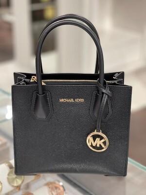 NWT Michael Kors MK Mercer Leather Black Small Messenger Crossbody Handbag $348