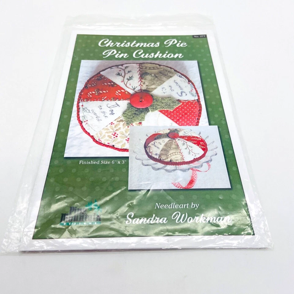 Christmas Pie Pin Cushion Pattern Instructions 6x3 Sewing Embroidery Sealed NWT - Image 2 of 4