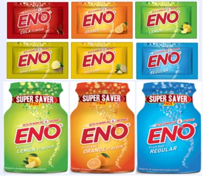 Eno Fruit Salt Regular Lemon Orange Cola + 4 Flavors Antacid Relieving Acidity