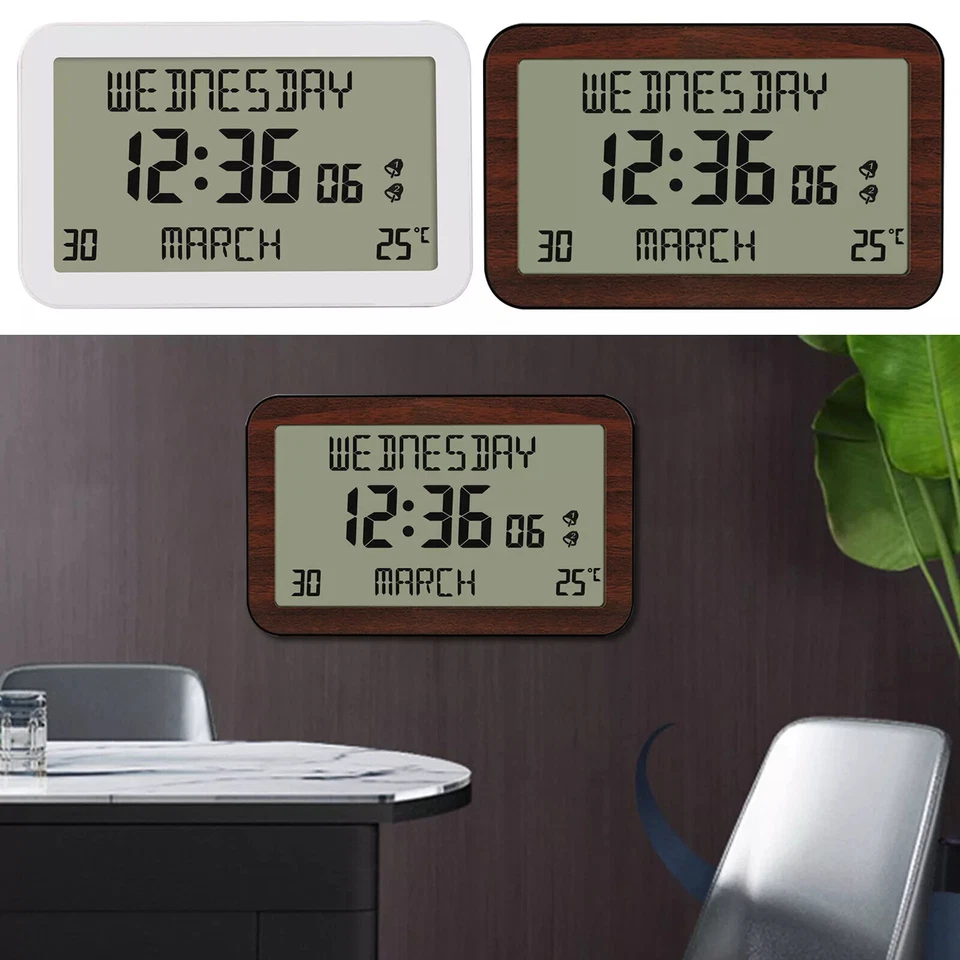 Portable Calendar Clock Displays Time Day Date Temperature Easy To Read - Image 3 of 4