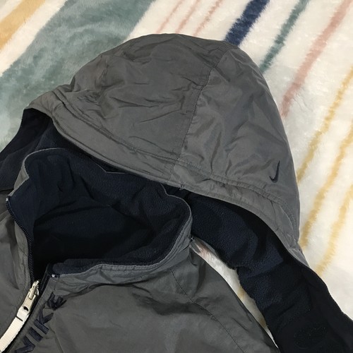 Nike Puffer Jacket Vintage Boys Medium Youth Hooded Fleece Reversible 90s Y2K - Picture 3 of 18