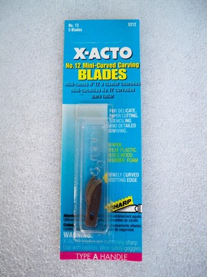 X-ACTO X212 PACK 5 KLINGEN NR.12 MINI-CURVED CARVING BLADES