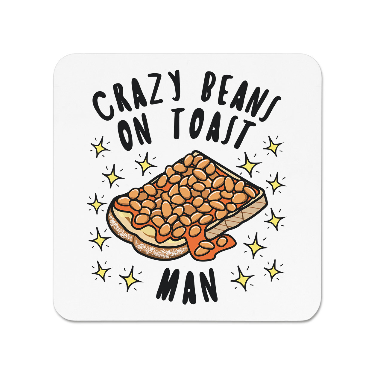 Crazy Beans On Toast Man Stars Fridge Magnet Funny Food Lover Breakfast