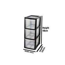 3 Drawer Medium Tower Storage Unit Homes Kitchen Schools Offices Plastic Drawer