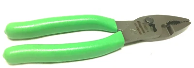 New Snap-on 7" long Green Vinyl Grip Combination Slip Joint Pliers 47ACFG Unused - Imagen 1 de 4