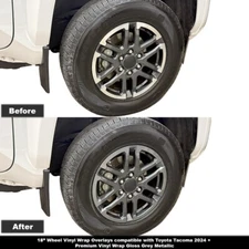 18″ Wheel Vinyl Wrap Overlays Metallic Grey for Toyota Tacoma TRD Sport 2024+