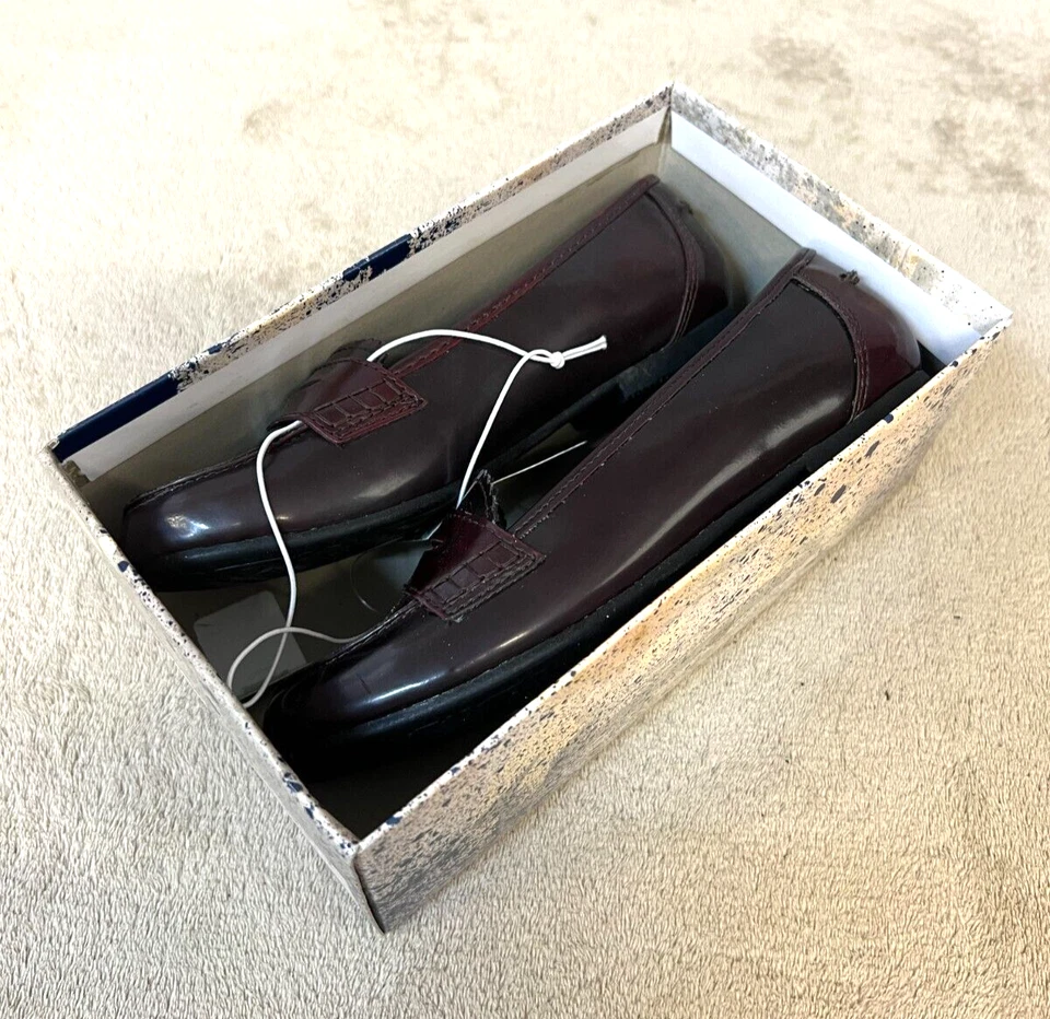 女孩 L.E.I. 平底鞋尺寸 1 勃艮第便士乐福鞋 拉装 全新带盒 "Frannie" [BX] — 第 2/4 张图片