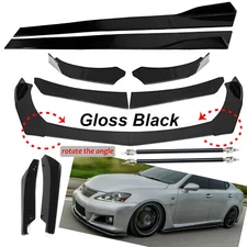 Front Bumper Lip Spoiler Splitter Side Skirt Rear For Lexus IS250 IS Gloss Black