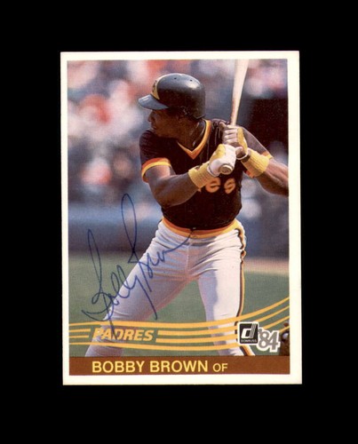 Bobby Brown Signed 1984 Donruss San Diego Padres Autograph