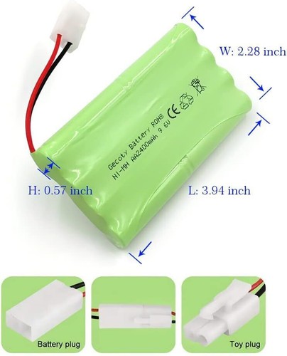 9.6v 2400mAh Ni-MH Rechargeable Battery With USB Charging Cable For RC Car Truck - Picture 3 of 8
