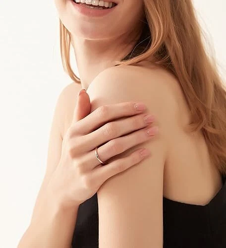 2mm Thin Tungsten Band Ring for Women Wedding Band Polished Rose Gold Comfort - Image 2 of 4