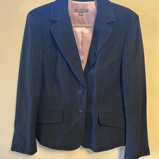 Ann Taylor Textured Blazer Black Classic Jacket Fully Lined Women s 14