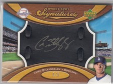 2007 Chad Billingsley UD Sweet Spot Signatures AUTO GLOVE /5 - CB Dodgers