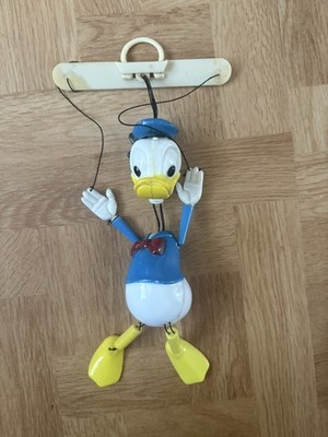 Vintage 70er Jahre Donald Duck Puppe, Marionette, Walt Disney Productions
