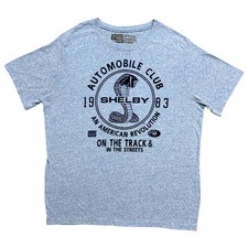 Shelby Cobra Automobile Club T Shirt Blue Flocked Graphic Retro Logo Mens Large