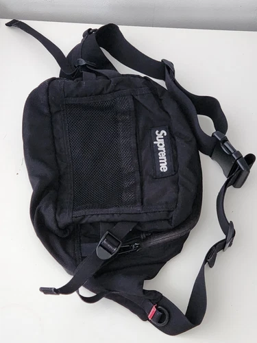 FW15 Supreme shoulder bag black Cordura Fabric box logo Rare Vintage 2015