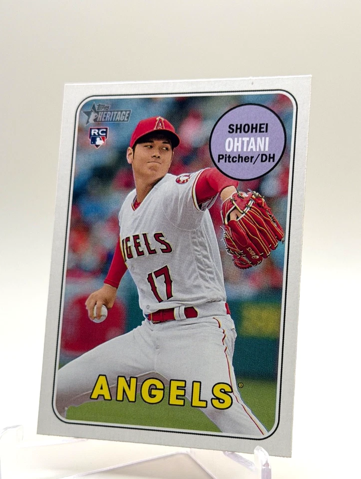 2018 Topps Heritage High Number #600 Shohei Ohtani Action Photo Variation SP RC - Image 3 of 4