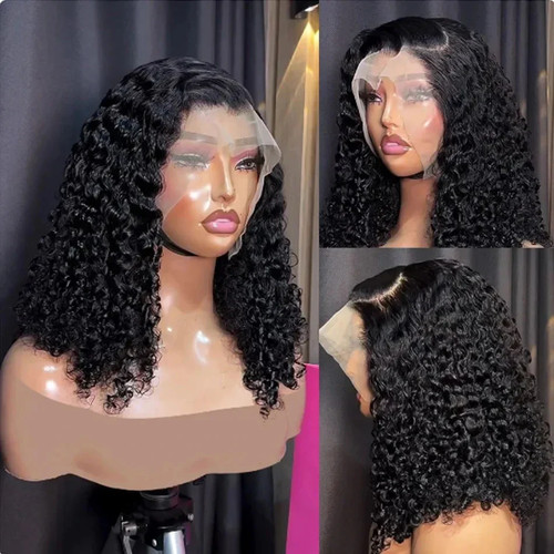 Afro Kinky Curly Short Bob Wig 13x4 Bob Wigs Human Hair Jerry Curly Lace Front - Picture 2 of 14