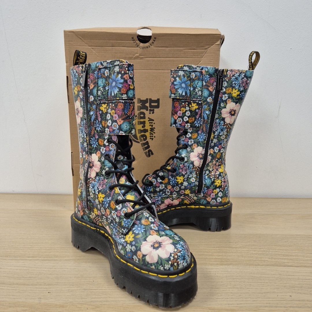 Dr Martens Jagger Wanderlust Floral Mid Calf Chunky Platform Quad Boot Size Uk 4 image 6