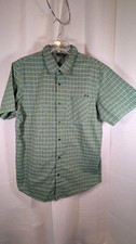 Oakley Men's Large Green  Blue Plaid Short Sleeve Button-Up Shirt Casual Size L