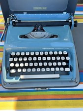 1960’s Remington Personal-Riter Manual Typewriter Blue Retro Design thumbnail