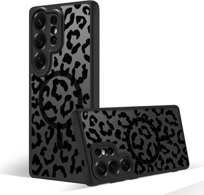 Magnetic Case for Samsung Galaxy S26 Ultra Black Leopard Soft TPU Bumper Cover