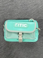 RTIC Small Insulated Cooler Bag Teal Waterproof Zip Pouch Mesh Pocket Portable