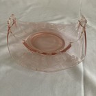 Vintage Pink Depression Glass Folded Edge Bon Bon Candy Dish With Handles