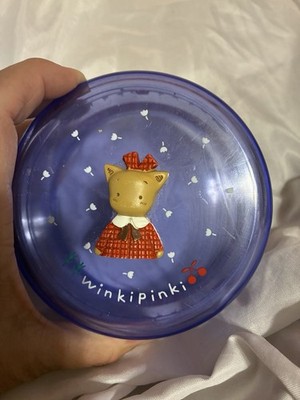 Vintage Winkipinki Sanrio acrylic Trinket Box Container Round 3d Character On Tp