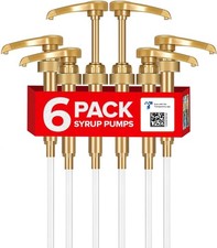 6 Pack Coffee Syrup Pump - Syrup Pump Dispenser for 750ml Bottles Gold Syrup...