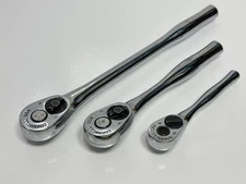 Cornwell Tools USA 3pc 3/8” Drive Long / Regular & 1/4” Drive Chrome Ratchet Set