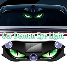 Solar Demon Eye LED Car Window Light, Wireless No Drill Devil Eye Warning Lights