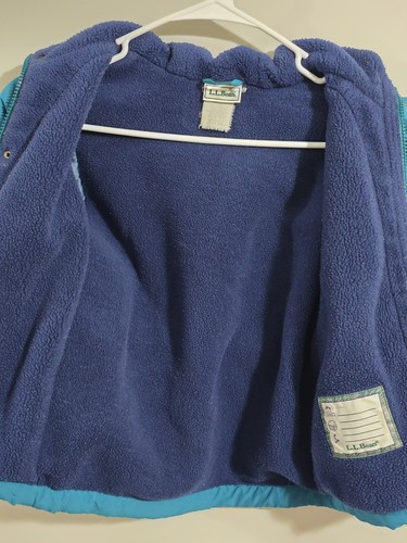 Vintage 1990s L.L. Bean Teal Fleeced Lined Ski Jacket Cinched Waist Toddler 2T - Picture 10 of 14
