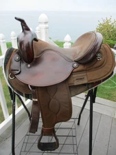 15'' FULL QH big horn #250 Brown leather & cordura western Barrel/trail saddle