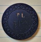 Iron Kettle, Waldport OR, SqlnCr Mold, $1 TL Poker Chip, Black, CG052082 — photo 1