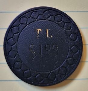 Iron Kettle, Waldport OR, SqlnCr Mold, $1 TL Poker Chip, Black, CG052082