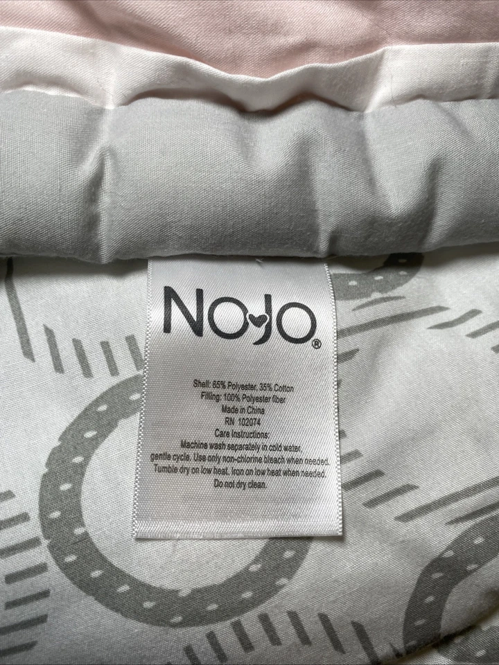 Manta Bebé Nojo Cuna Edredón Elefantes Gris Blanco Rosa Círculos Reversibles Foto 3 de 4