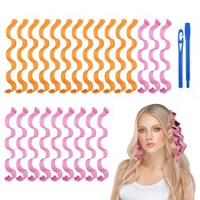 URAQT Lockenwickler, 24 Stück Spiral Locken Wave Styling Kit, Haar