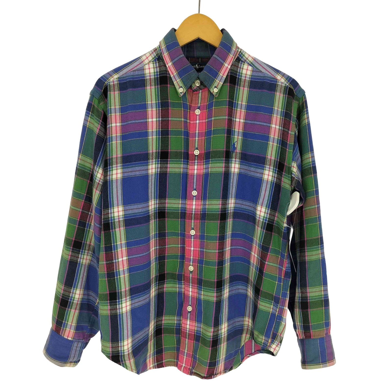 Camicia uomo Ralph Lauren multicolore pony ricamata Madras check L S usata