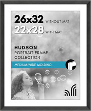 Americanflat 26X32 Picture Frame with Polished Plexiglass - Use as 22X28 Frame w