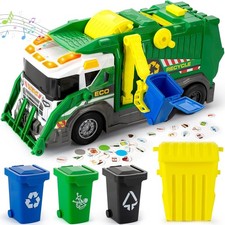Large Garbage Truck Toy Set for Boys Ages 3 4 5 6 7 8, Kids Trash Truck with Sou