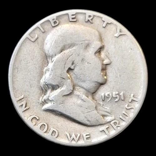 1951-P Franklin Half Dollar 50C Coin 90% SILVER