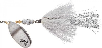 Mepps Bronze Slammer Spinner - #3 (1/4 oz.) - Silver Blade/Pearl Shad Tail