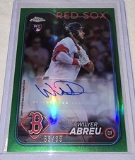 2024 Topps Chrome Update Series Wilyer Abreu Rc AUTO #AC-WA Green Refractor /99